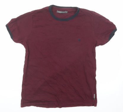 French Connection Womens Purple Polyester Basic T-Shirt Size M Round Neck