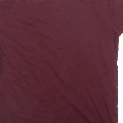 French Connection Womens Purple Polyester Basic T-Shirt Size M Round Neck