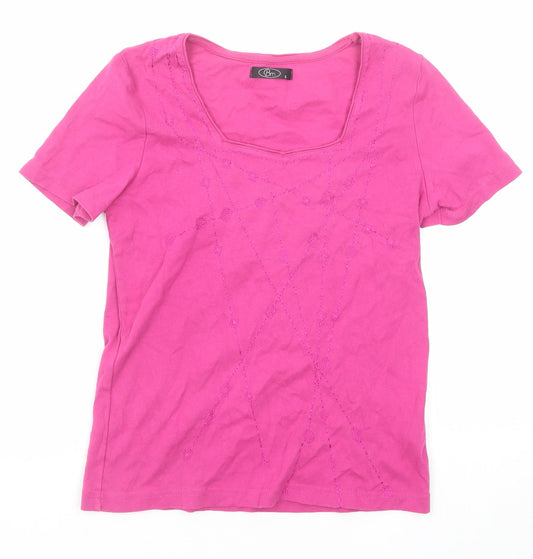 Womens UK Size S Bonmarché Pink Basic Blouse