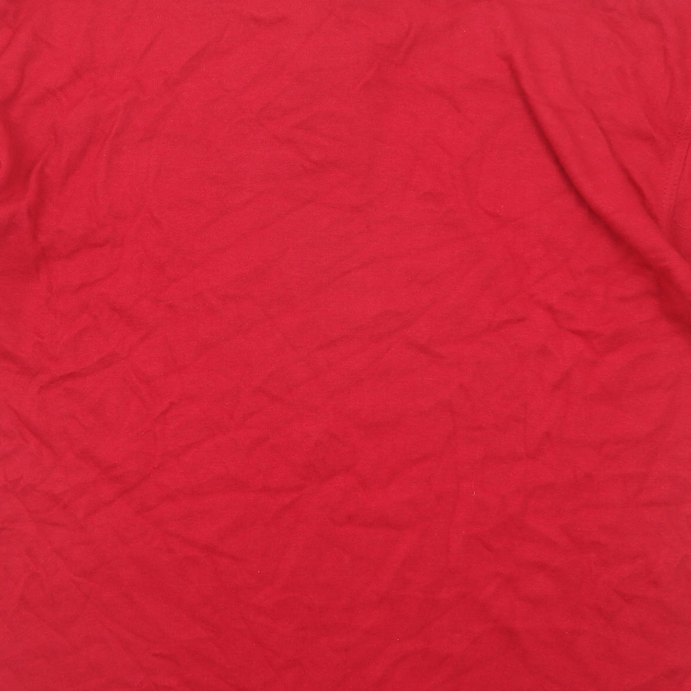 Donnay Mens Red Cotton Polo Size M Collared Button