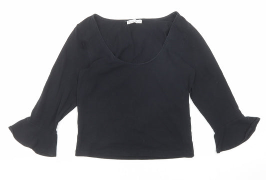 Womens UK Size S Zara Black Basic Blouse