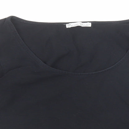 Womens UK Size S Zara Black Basic Blouse