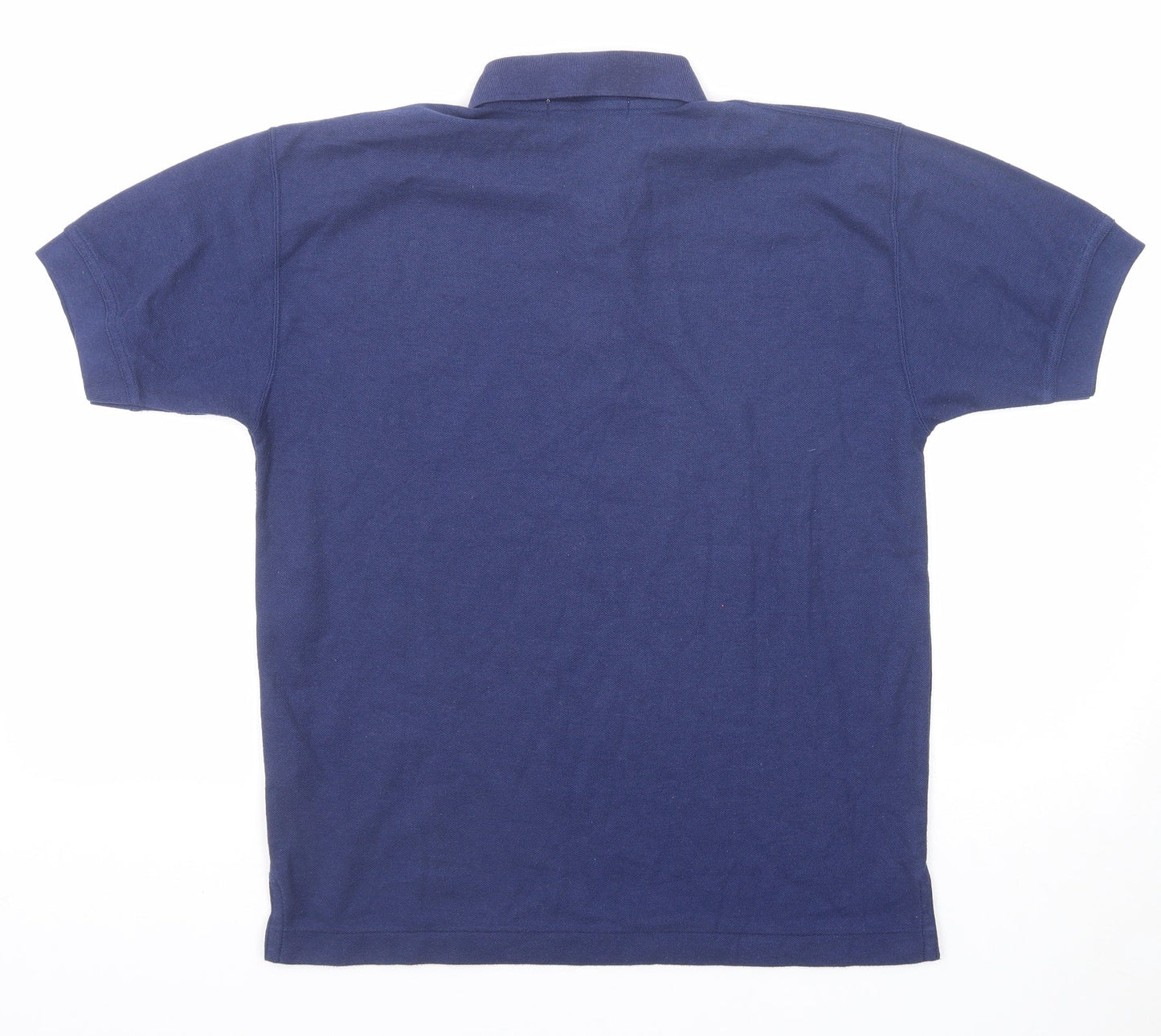 Leisure Classics Mens Blue Polyester Polo Size S Collared Button