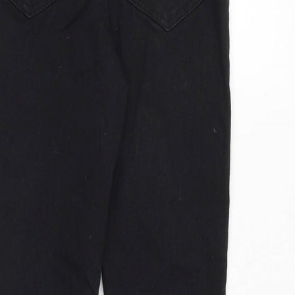 H&M Girls Black Cotton Skinny Jeans Size 10-11 Years Regular Zip