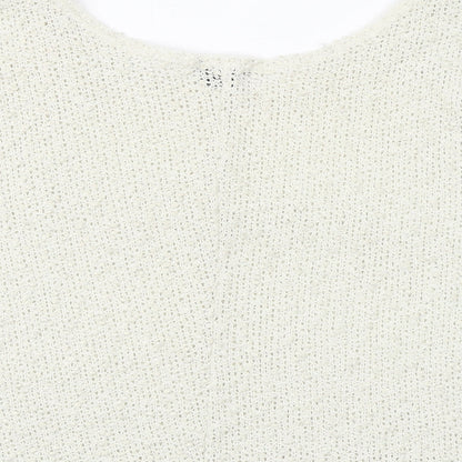 H&M Womens Beige Polyester Basic Blouse Size S Boat Neck