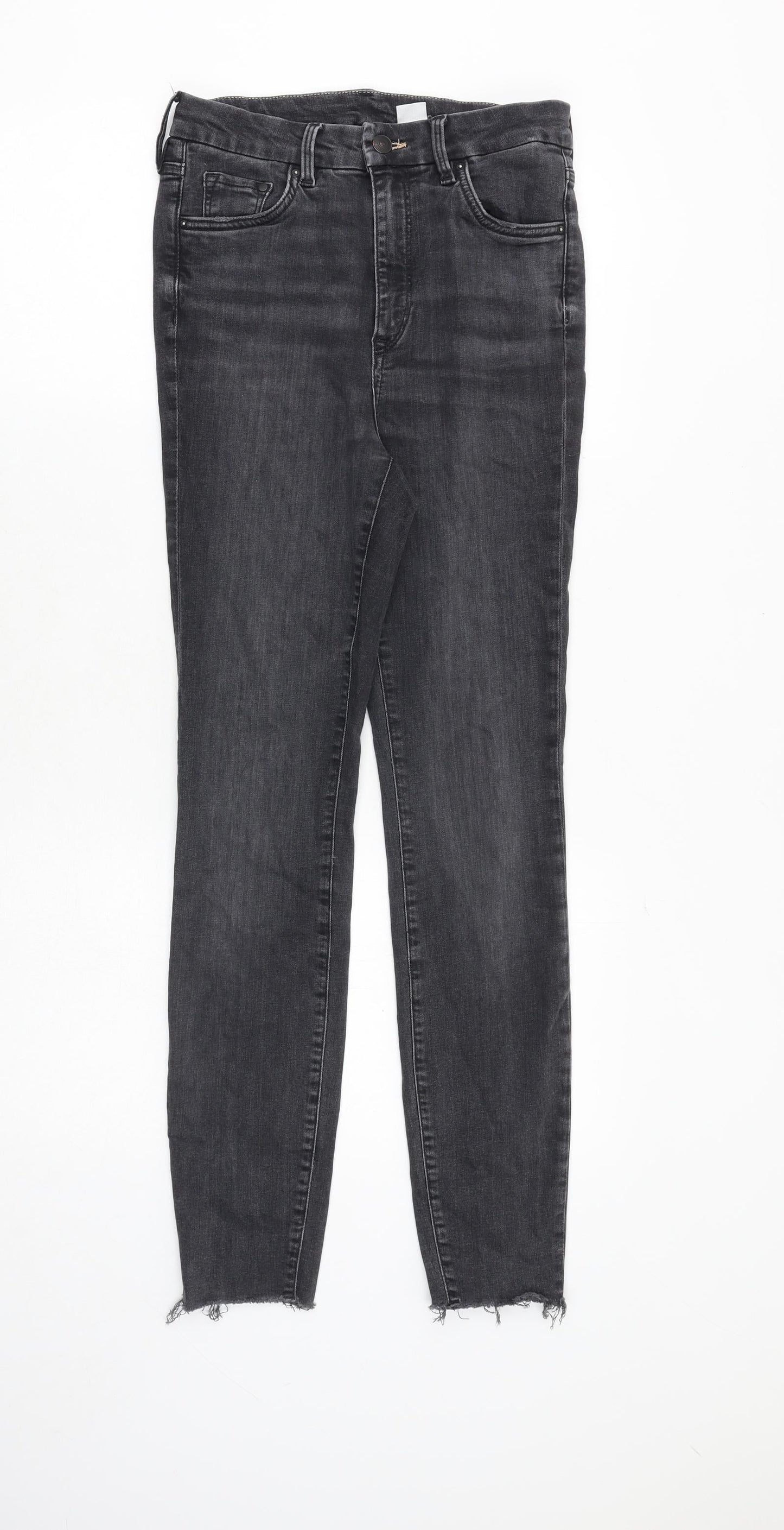 Womens UK Size 27 in H&M Regular Fit Skinny Grey Jeans