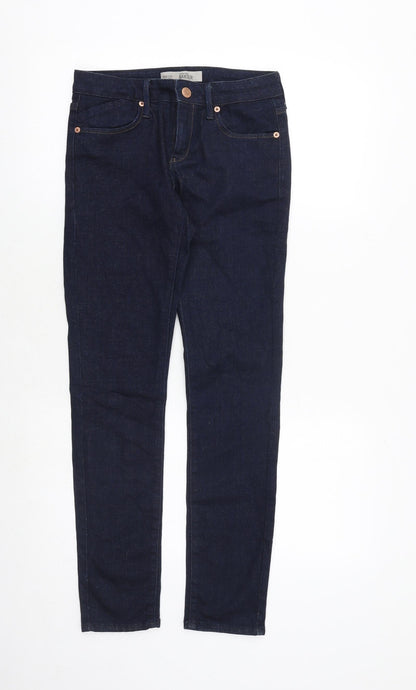 Topshop Womens Blue Cotton Skinny Jeans Size 26 in Regular Zip