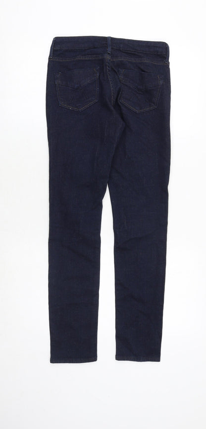 Topshop Womens Blue Cotton Skinny Jeans Size 26 in Regular Zip