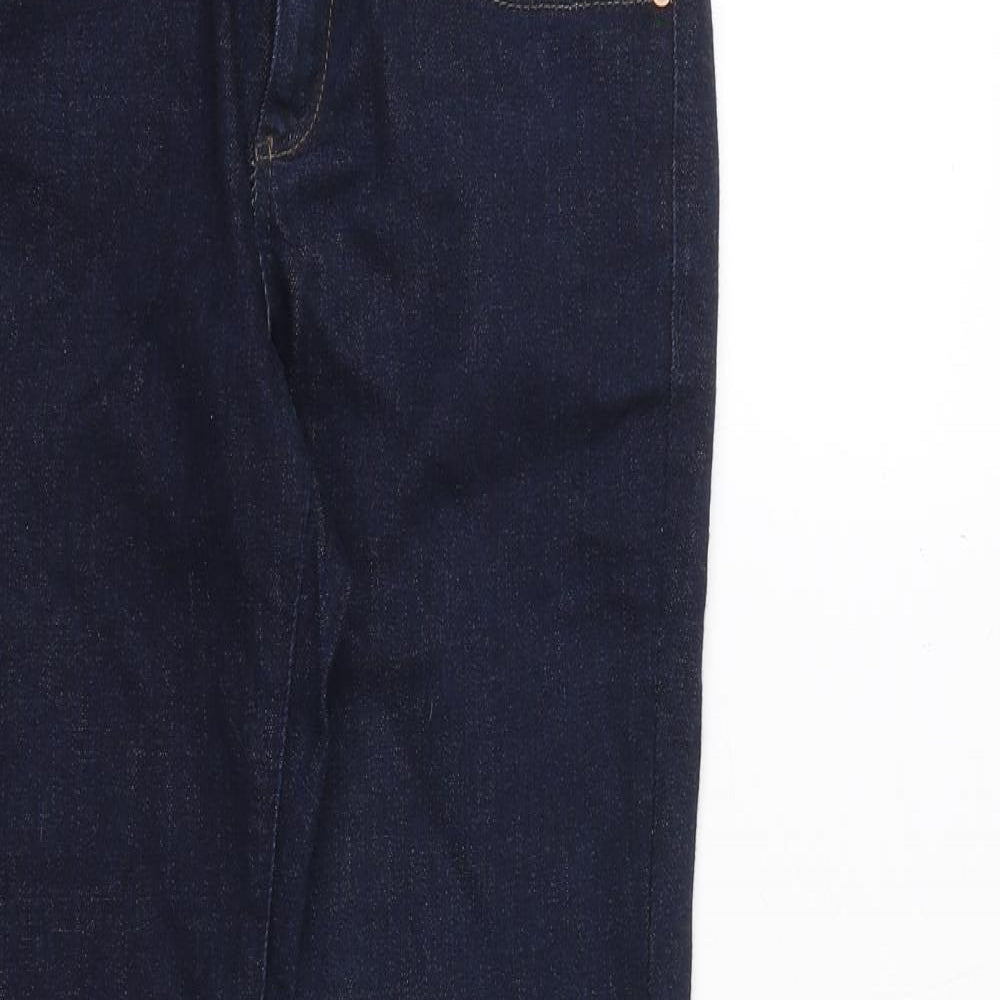 Topshop Womens Blue Cotton Skinny Jeans Size 26 in Regular Zip