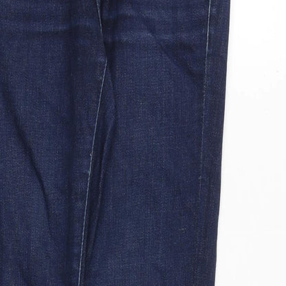 Topshop Womens Blue Cotton Skinny Jeans Size 26 in L30 in Regular Zip