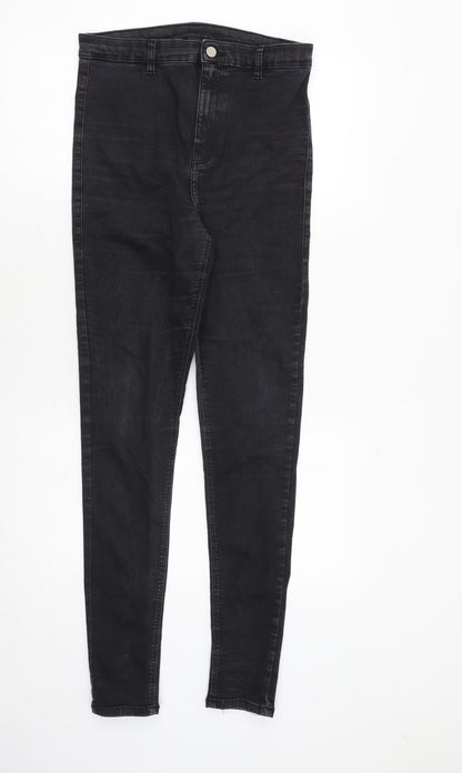 Topshop Womens Grey Cotton Skinny Jeans Size 32 in Regular Zip
