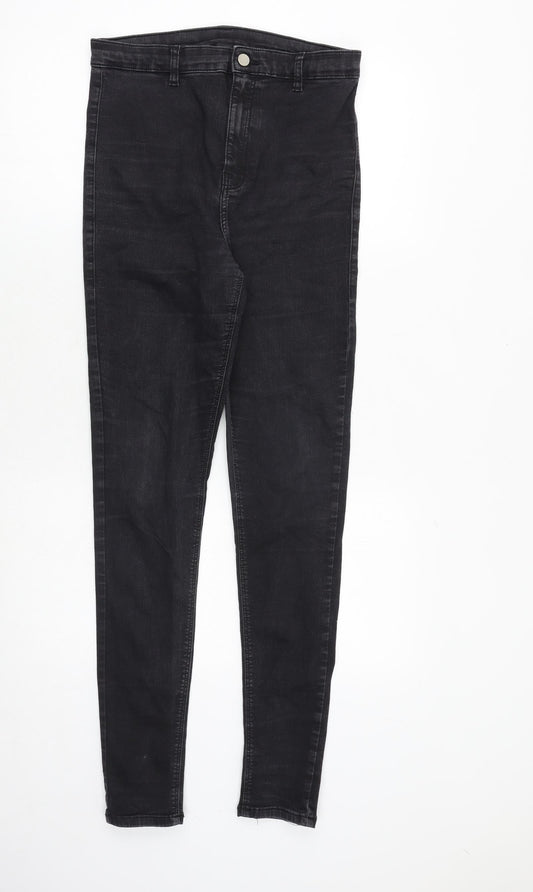 Topshop Womens Grey Cotton Skinny Jeans Size 32 in Regular Zip