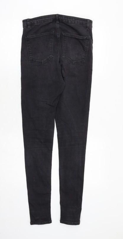 Topshop Womens Grey Cotton Skinny Jeans Size 32 in Regular Zip