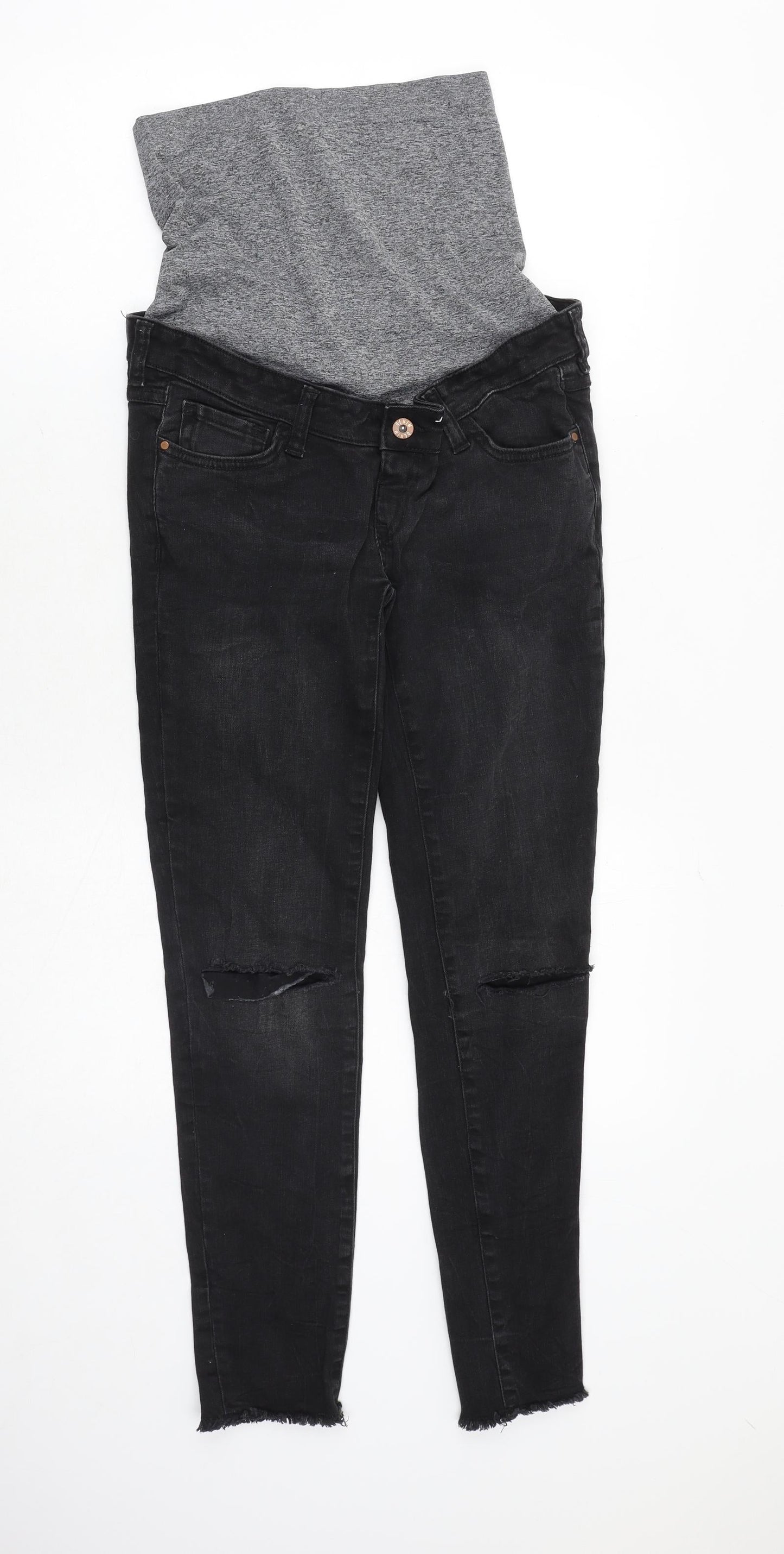 Blooming Marvellous Womens Black Cotton Skinny Jeans Size 10 Regular Zip