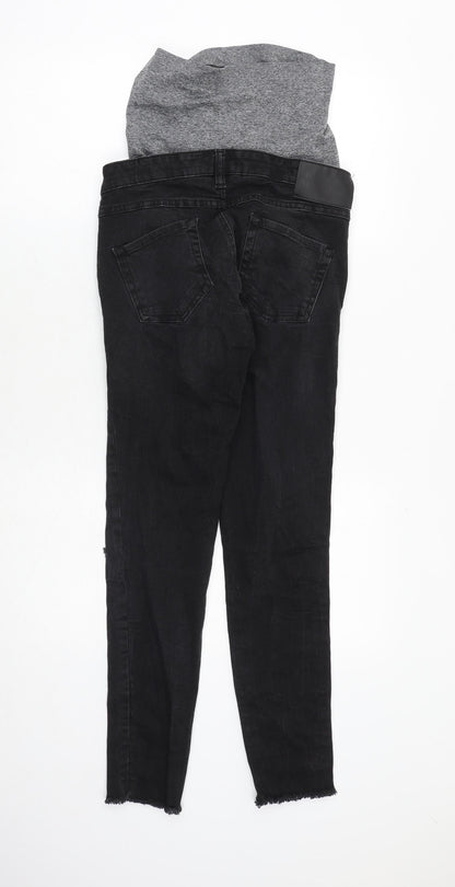 Blooming Marvellous Womens Black Cotton Skinny Jeans Size 10 Regular Zip