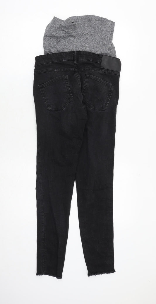 Blooming Marvellous Womens Black Cotton Skinny Jeans Size 10 Regular Zip