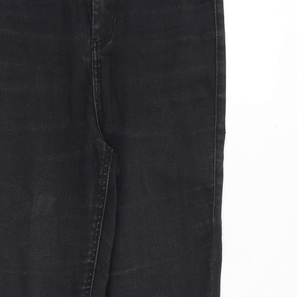 Topshop Womens Black Cotton Skinny Jeans Size 28 in Regular Zip