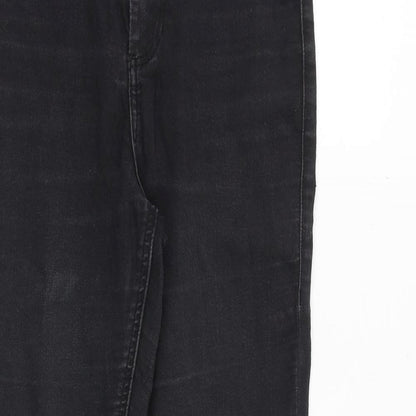Topshop Womens Black Cotton Skinny Jeans Size 28 in Regular Zip