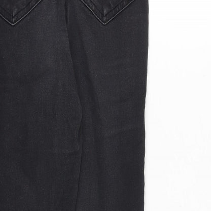 Topshop Womens Black Cotton Skinny Jeans Size 28 in Regular Zip