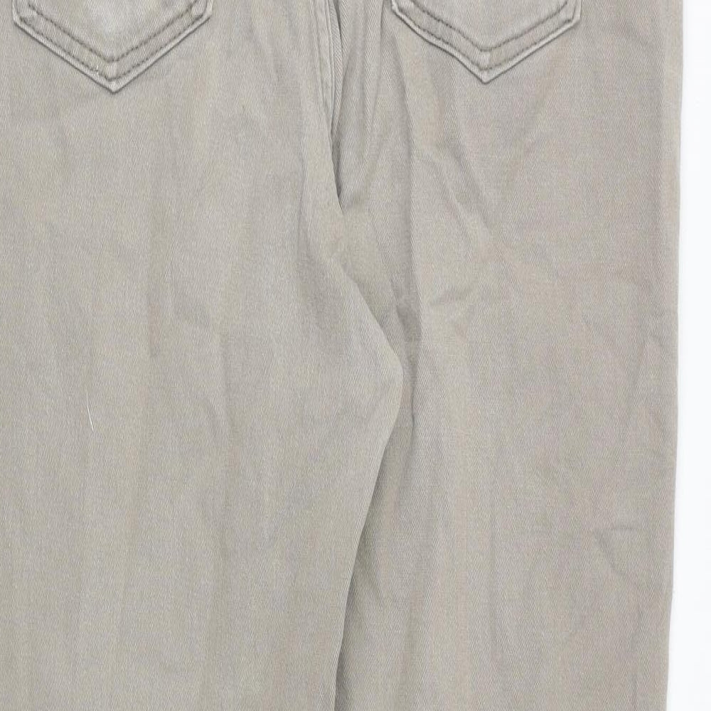 Lee Mens Beige Cotton Straight Jeans Size 35 in Relaxed Zip