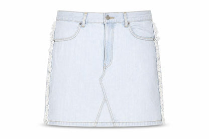 Dr. Denim Womens Blue Cotton A-Line Skirt Size L Zip
