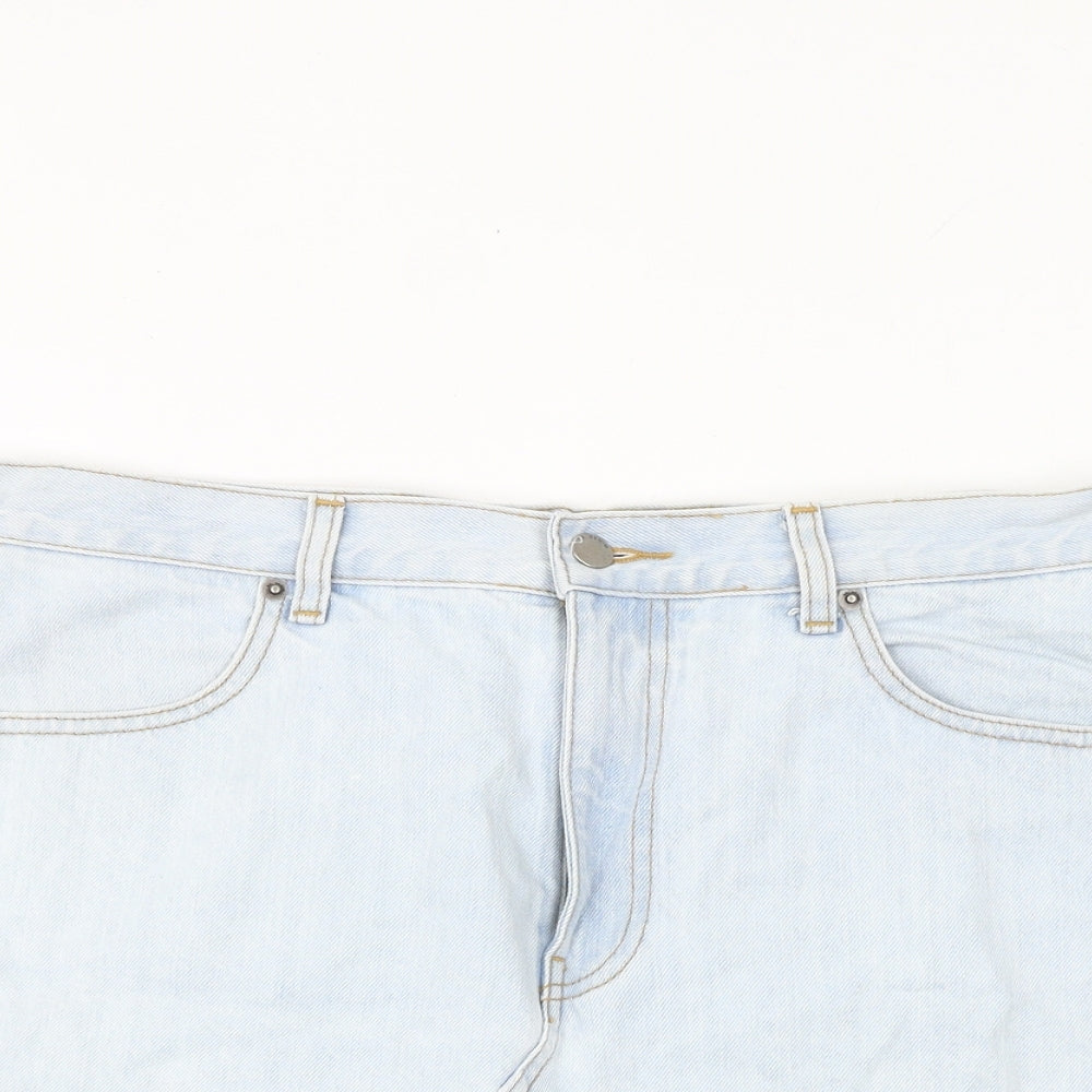 Dr. Denim Womens Blue Cotton A-Line Skirt Size L Zip