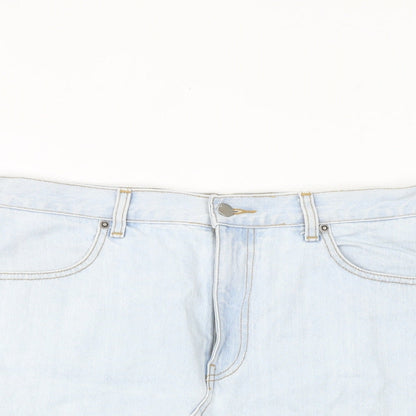 Dr. Denim Womens Blue Cotton A-Line Skirt Size L Zip