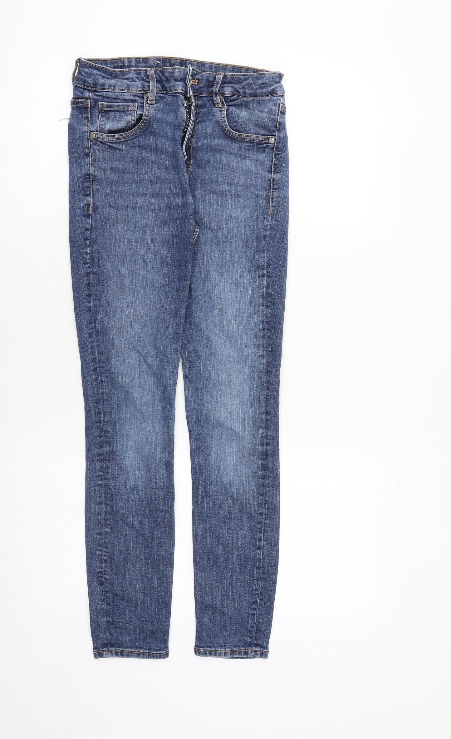 Zara Womens Blue Polyester Skinny Jeans Size 25 in Regular Zip