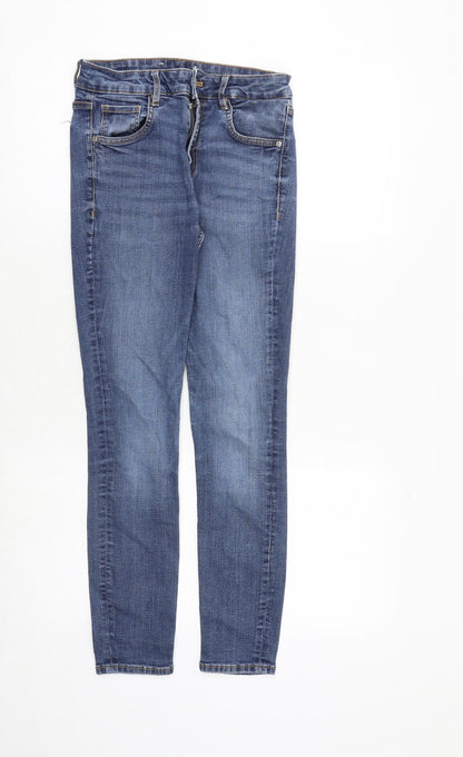 Zara Womens Blue Polyester Skinny Jeans Size 25 in Regular Zip
