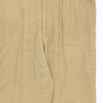 Marks and Spencer Mens Brown Cotton Trousers Size 36 in Regular Zip