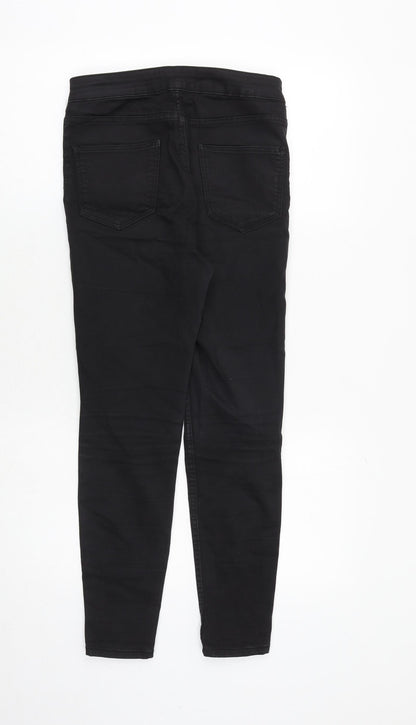 New Look Womens Black Cotton Skinny Jeans Size 10 Extra-Slim Zip