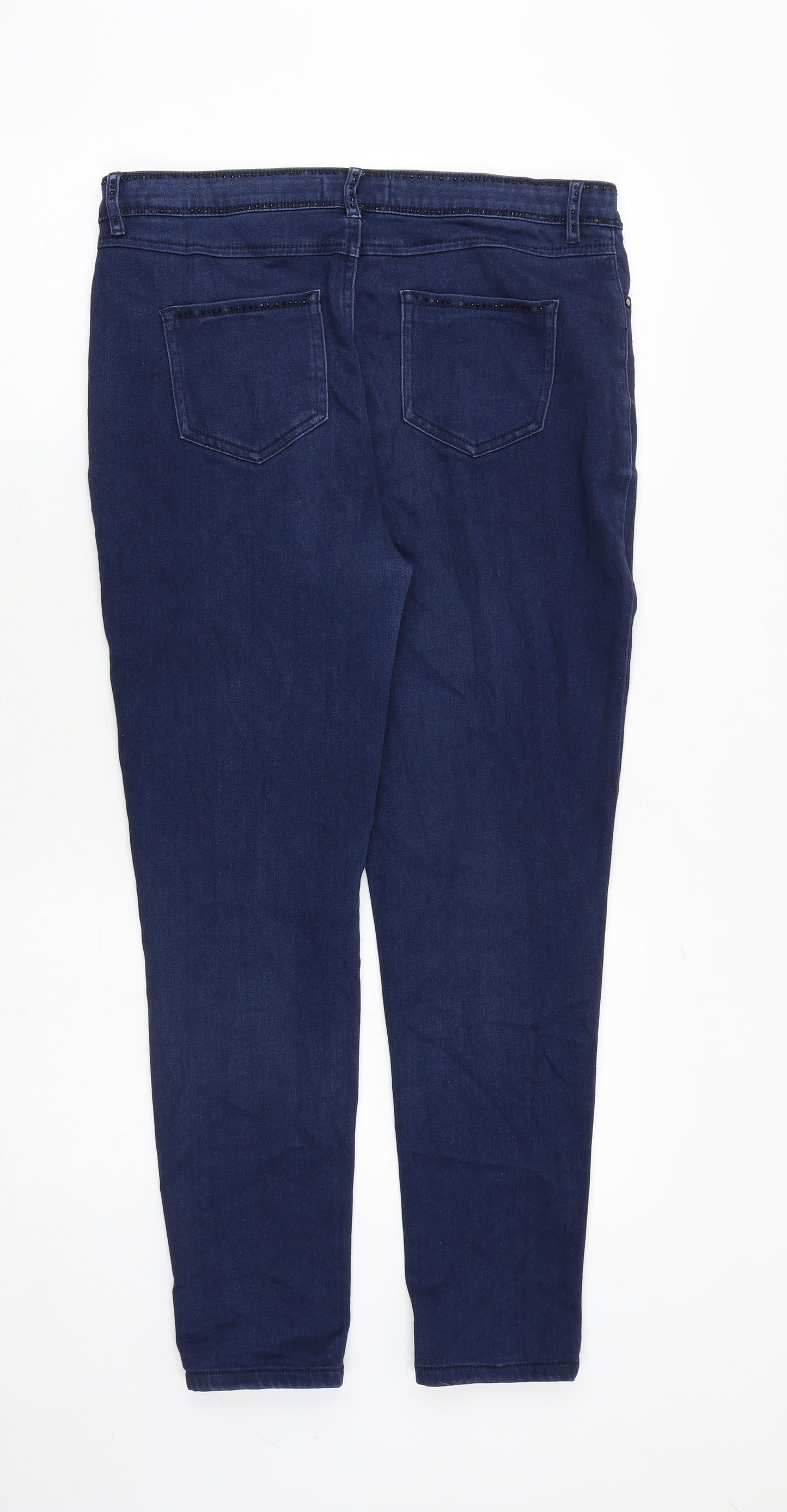 Per Una Womens Blue Polyester Skinny Jeans Size 34 in Regular Zip