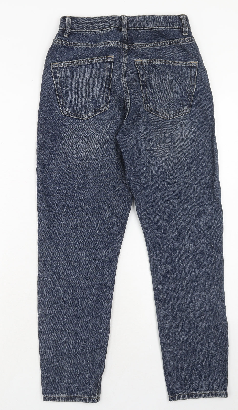 Topshop Womens Blue Cotton Mom Jeans Size 26 in L30 in Regular Zip
