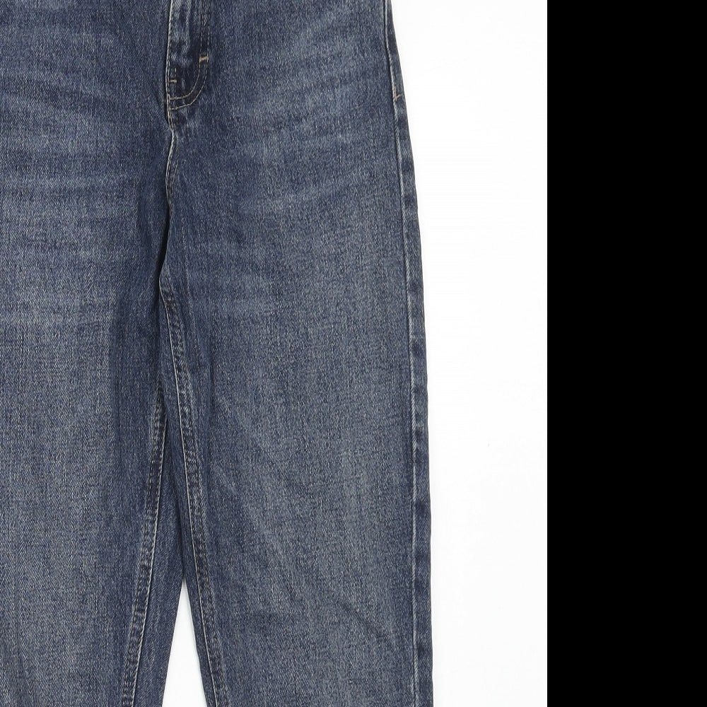 Topshop Womens Blue Cotton Mom Jeans Size 26 in L30 in Regular Zip