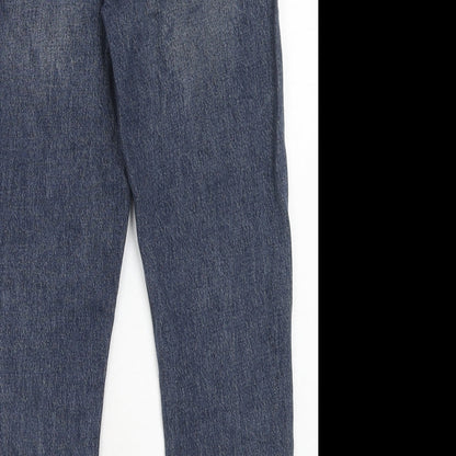 Topshop Womens Blue Cotton Mom Jeans Size 26 in L30 in Regular Zip