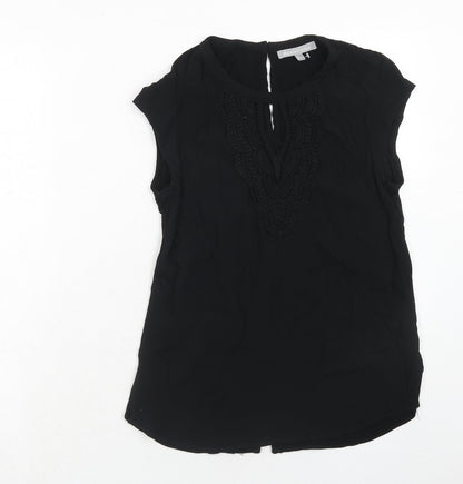 Womens UK Size S Daniel Rainn Black Basic Blouse