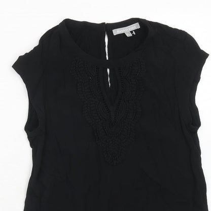 Womens UK Size S Daniel Rainn Black Basic Blouse