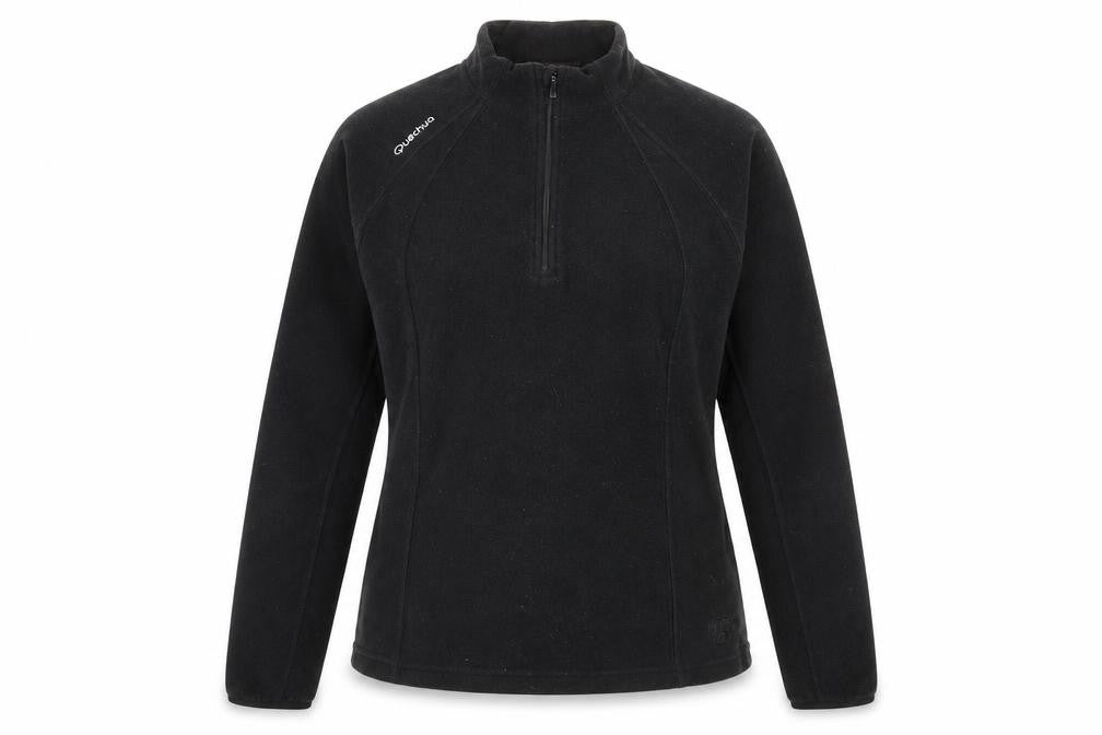 Decathlon Womens Black Polyester Pullover Sweatshirt Size M Zip