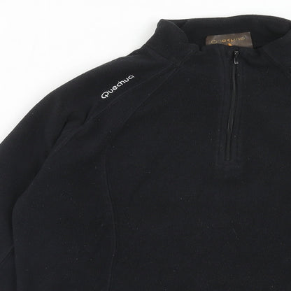 DECATHLON Womens Black Polyester Pullover Sweatshirt Size M Zip