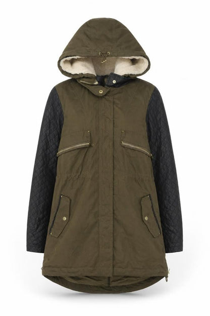 Womens UK Size XS Zara Green Parka Coat