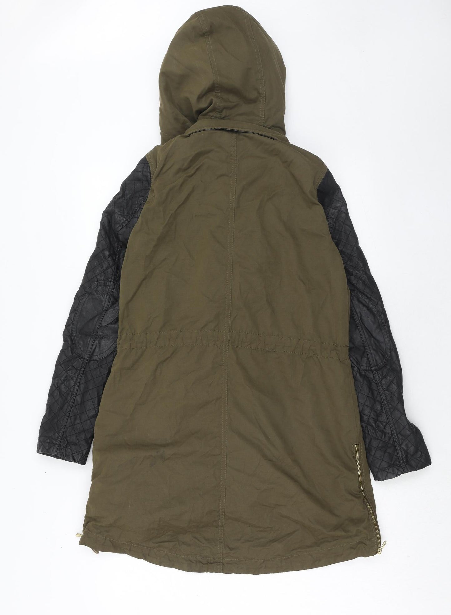 Womens UK Size XS Zara Green Parka Coat