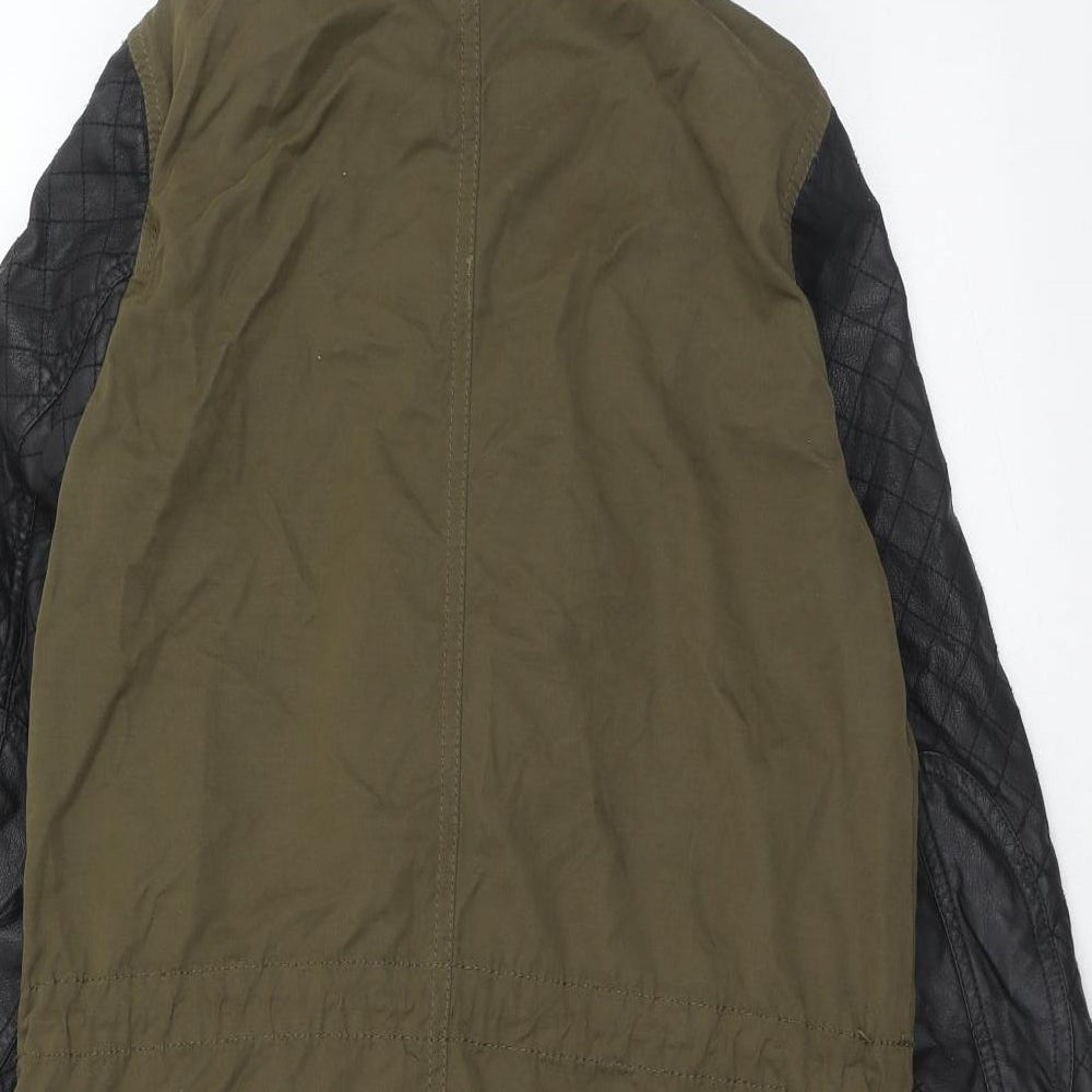Womens UK Size XS Zara Green Parka Coat