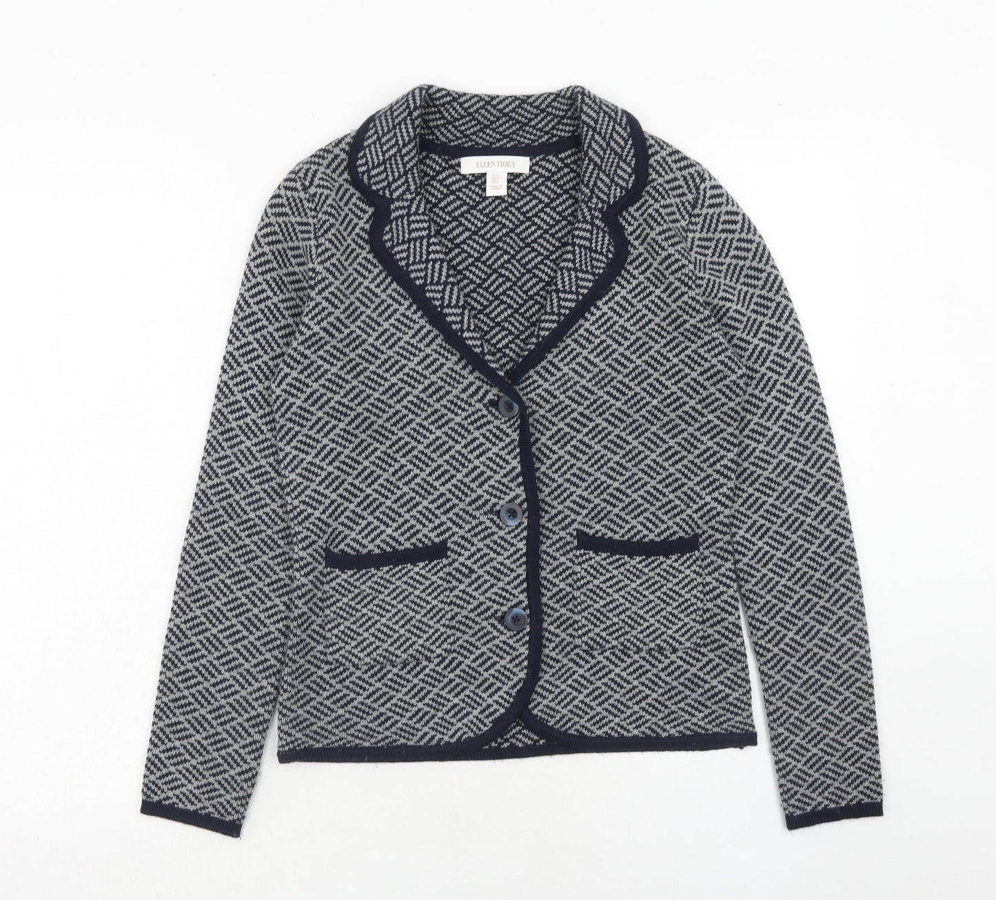 Womens UK Size S Ellen Tracy Blue Cardigan Jumper