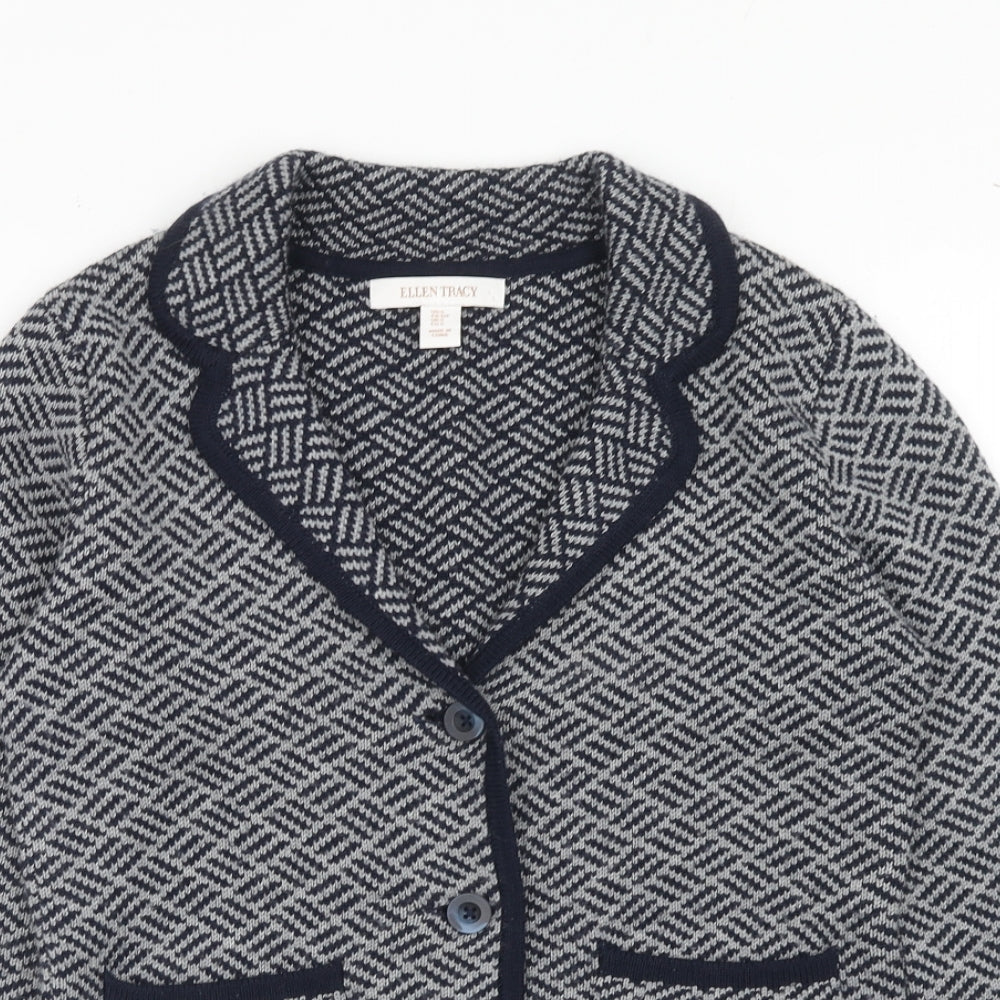Womens UK Size S Ellen Tracy Blue Cardigan Jumper