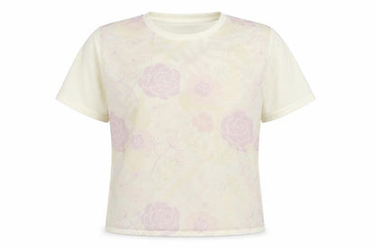 Classics Womens Ivory Round Neck Floral Acrylic Pullover Jumper Size L - Size L-XL