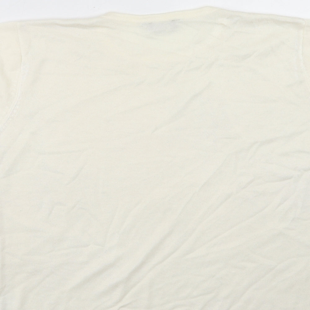 Womens UK Size L Classic Ivory Pullover Jumper
