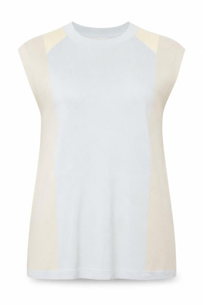 Zara Womens Beige Colourblock Viscose A-Line Size S Round Neck Pullover