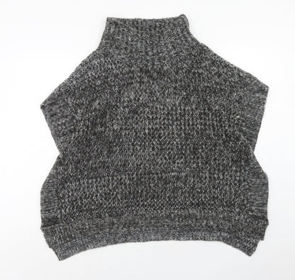 BHS Womens Grey High Neck Acrylic Pullover Jumper Size M