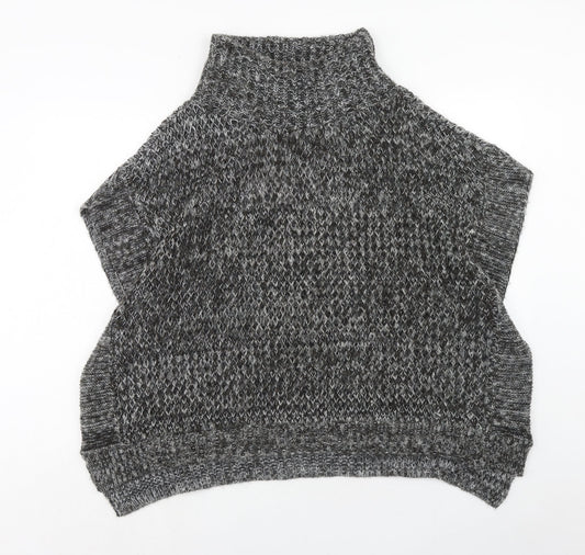 BHS Womens Grey High Neck Acrylic Pullover Jumper Size M