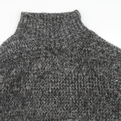 BHS Womens Grey High Neck Acrylic Pullover Jumper Size M